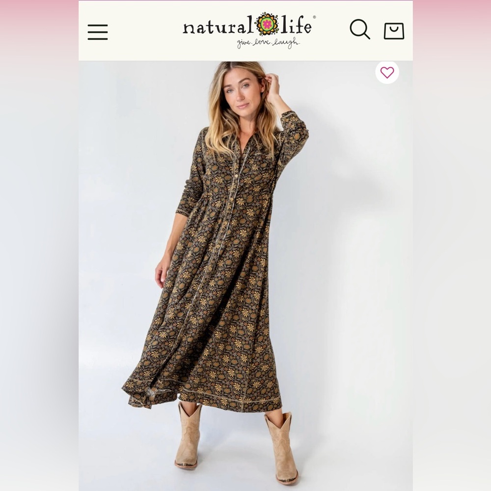 Natural Life Christa Knit Cotton Maxi Dress Size M NWT
